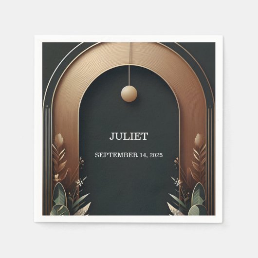 Waldbaum Rustikaler Stallbaum Brautparty Serviette (Vorderseite)