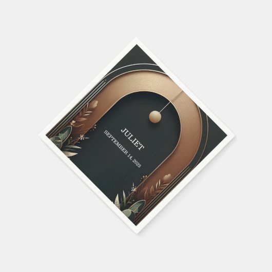 Waldbaum Rustikaler Stallbaum Brautparty Serviette (Ecke)