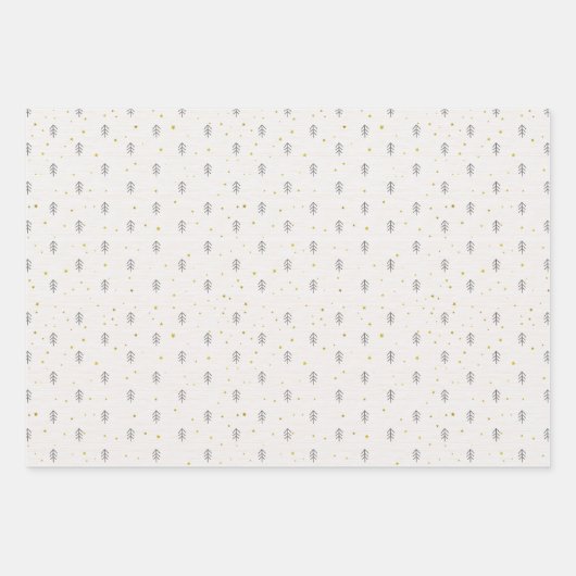 Waldbaum und Sterne Geschenkpapier Set (Vorderseite)