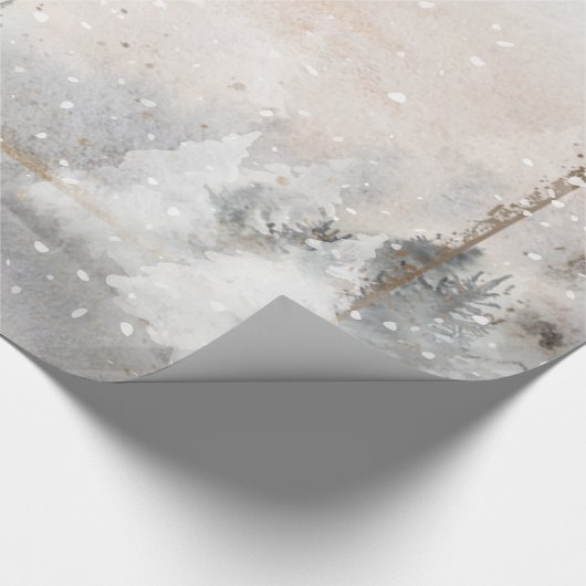 Waldbaum Waldlandschnee Geschenkpapier (Ecke)