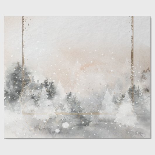 Waldbaum Waldlandschnee Geschenkpapier (Flach)