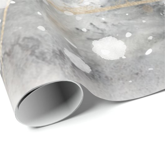 Waldbaum Waldlandschnee Geschenkpapier (Rolleneckpunkt)