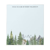 Waldbäume Aquarellwald Gebirge Notizblock (Vorderseite)