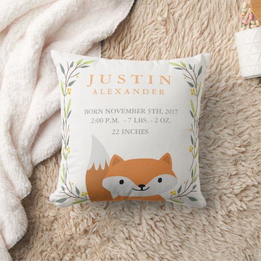 Waldbäume Geburtsstaten - Fox Kinderzimmer Pillow Kissen (Decke)