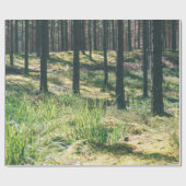 Waldbäume. Grünes, grünes Holzsonnenlicht im Hinte Geschenkpapier (Flach)