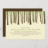 Waldbäume Hochzeitseinladungen - Grün Einladung (Vorne/Hinten)