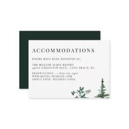 Waldbäume Hochzeitsunterkünfte Begleitkarte