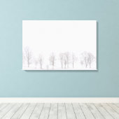 Waldbäume im Winter in schneeweißer Leinwand (Insitu (Holzboden))