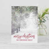 Waldbäume im Winterschnee Weihnachten (Stehend Vorderseite)