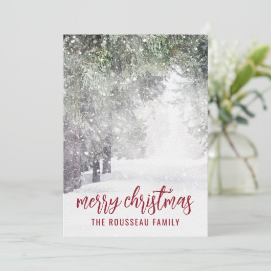 Waldbäume im Winterschnee Weihnachten (Stehend Vorderseite)