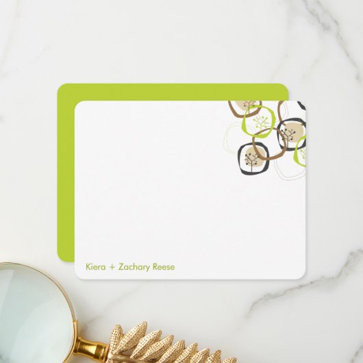 Waldbäume Rings Sommer/Frühjahrssehen Dankeskarte (Vorderseite/Rückseite Beispiel)