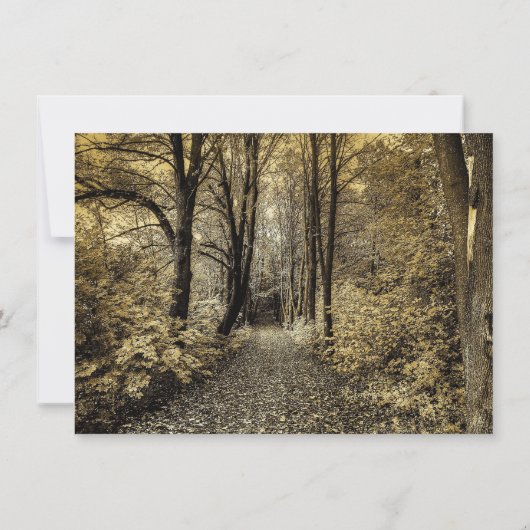 Waldbaume Rustikale Hochzeitseinladungen Einladung (Rückseite)