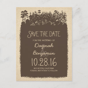 Waldbäume Save the Date Postkarten