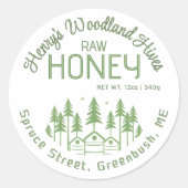 Waldbäume und Honigbienen Runder Aufkleber (Vorderseite)