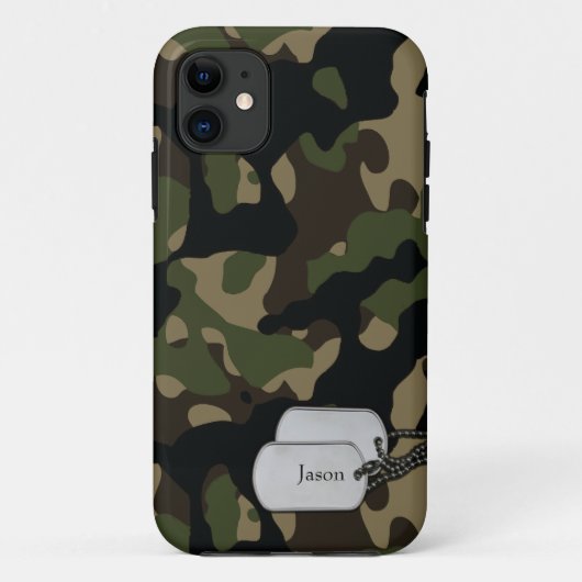 Waldbäume und Militärkamouflage Case-Mate iPhone Hülle (Rückseite)