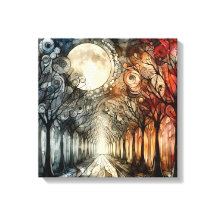 Waldbäume unter Vollmond