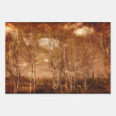 Waldbäume Vintag Grunge Rustikale Texturwolken Geschenkpapier Set (Vorderseite 3)