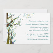 Waldbaume White Wedding Couples Dusche Einladung (Rückseite)