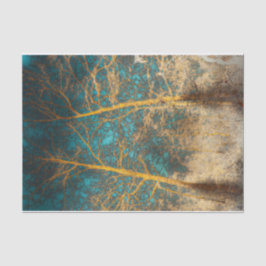 Waldbaumen Aquamarine Sky Winter Wald Negative Seidenpapier