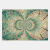 Waldbaumen Grünbrauner Winterwald Geschenkpapier Set (Vorderseite 3)