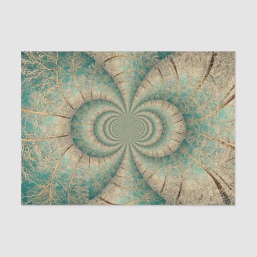 Waldbaumen Grünbrauner Winterwald Seidenpapier (Vorderseite)