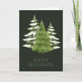 Waldbaumen Hochweihnachtsfest Personalisiert Feiertagskarte (Vorderseite)