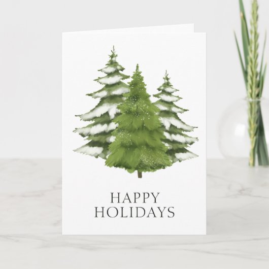Waldbaumen Hochweihnachtsfest Personalisiert Feiertagskarte (Vorderseite)