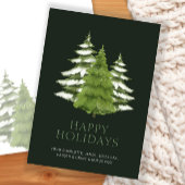 Waldbaumen Hochweihnachtsfest Personalisiert Feiertagskarte