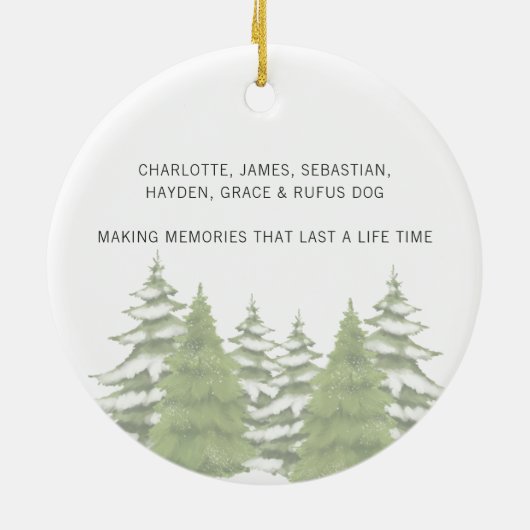 Waldbaumen Hochweihnachtsfest Personalisiert Keramik Ornament (Hinten)