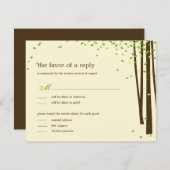 Waldbaumen Hochzeitseinladungen - Grün RSVP Karte (Vorne/Hinten)