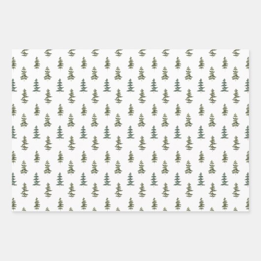 Waldbaumen Hochzeitsgeschenkpapier-Blätter Geschenkpapier Set (Vorderseite 2)