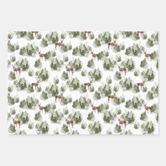 Waldbaumen Hochzeitsgeschenkpapier-Blätter Geschenkpapier Set (Vorderseite)