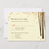 Waldbaumen Hochzeitskarten für RSVP - Orange - (Vorderseite)