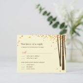 Waldbaumen Hochzeitskarten für RSVP - Orange - (Stehend Vorderseite)