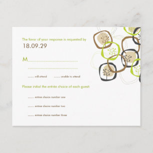 Waldbaumen & Rings Wedding (R) UAWG Reply Card RSVP Karte