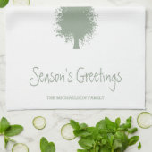 Waldbaumen Weihnachten Geschirrtuch (Gefaltet)