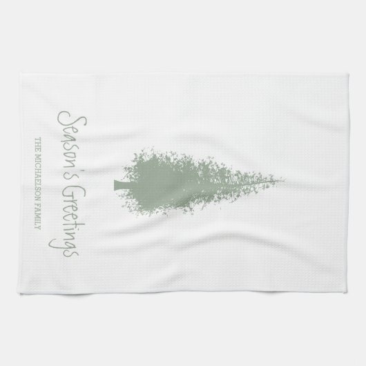 Waldbaumen Weihnachten Geschirrtuch (Horizontal)