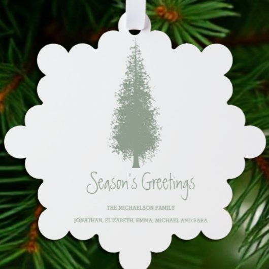 Waldbaumen Weihnachten Ornament Karte