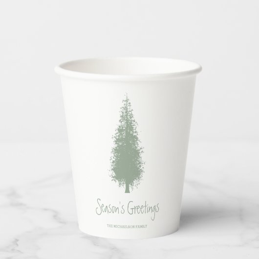 Waldbaumen Weihnachten Pappbecher (Vorderseite)