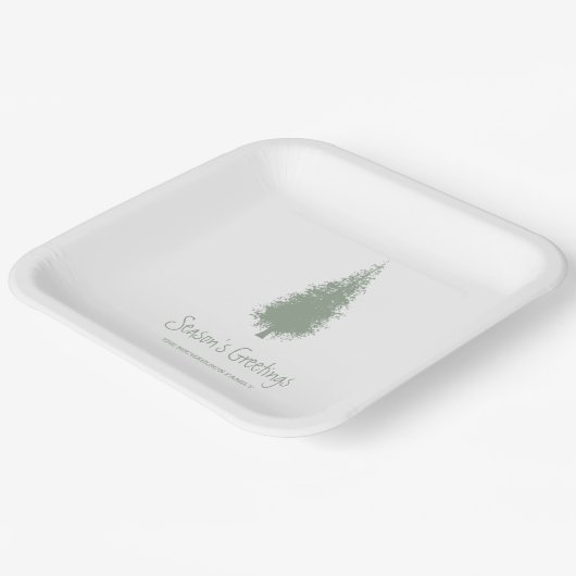 Waldbaumen Weihnachten Pappteller (Gewinkelt)