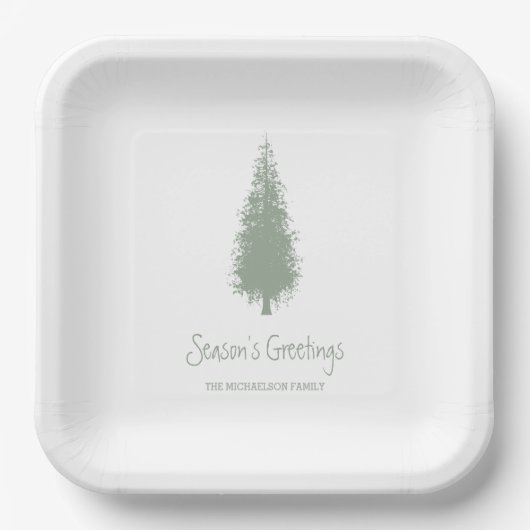 Waldbaumen Weihnachten Pappteller (Vorderseite)