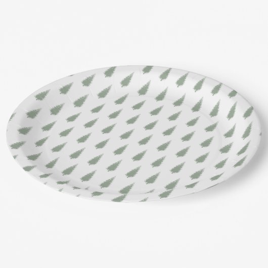 Waldbaumen Weihnachten Pappteller (Schrägansicht)