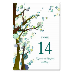 Waldbaumen White Wedding Tischnummer