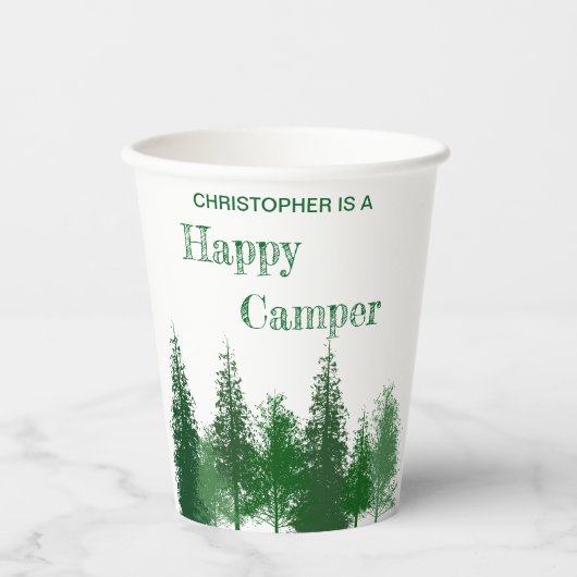 Waldbaumen zum Geburtstag Pappbecher (Vorderseite)