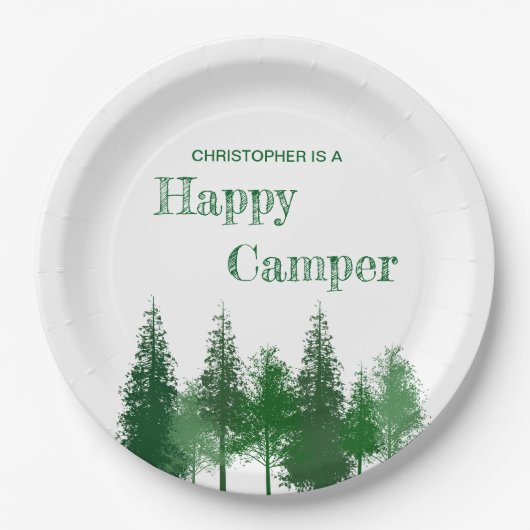 Waldbaumen zum Geburtstag Pappteller (Vorderseite)