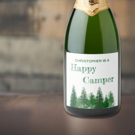 Waldbaumen zum Geburtstag Schaumweinetikett