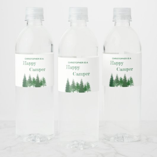 Waldbaumen zum Geburtstag Wasserflaschenetikett (Flaschen)