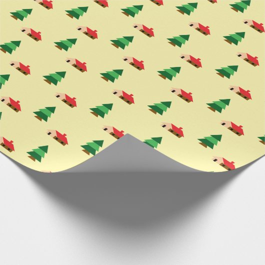 Waldbaummuster - Gemütliches Naturdesign Geschenkpapier (Ecke)