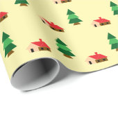 Waldbaummuster - Gemütliches Naturdesign Geschenkpapier (Rolleneckpunkt)