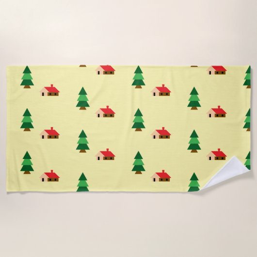 Waldbaummuster - Gemütliches Naturdesign Strandtuch (Vorderseite)